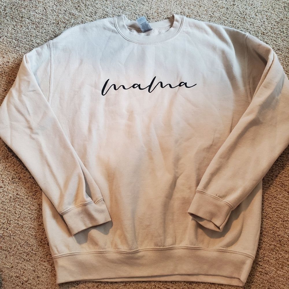 Mama Crewneck Sweater Cream Medium - Picture 1 of 5